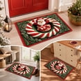 thumbnail image 2 of PoyoKee Christmas Decorations, Crystal Velvet 3D Santa Print Bathroom Rugs, Bath Mat for Entryway Porch Sink, Washable Rug for Household Indoor Xmas Decor, 2 of 7
