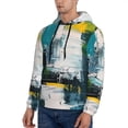 thumbnail image 3 of Honeii Abstract Brushstrokes Green Blue Pattern Mens Hoodies Men's Loose Sleeve Sweatshirt,Pullover Hooded Sweatshirt for Men,Essentials Hoodie-Medium, 3 of 7