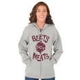 thumbnail image 4 of Beets Not Meats Clean Eating Veggie Unisex Fleece Graphic Zip Up Hoodie Brisco Brands 4X, 4 of 5