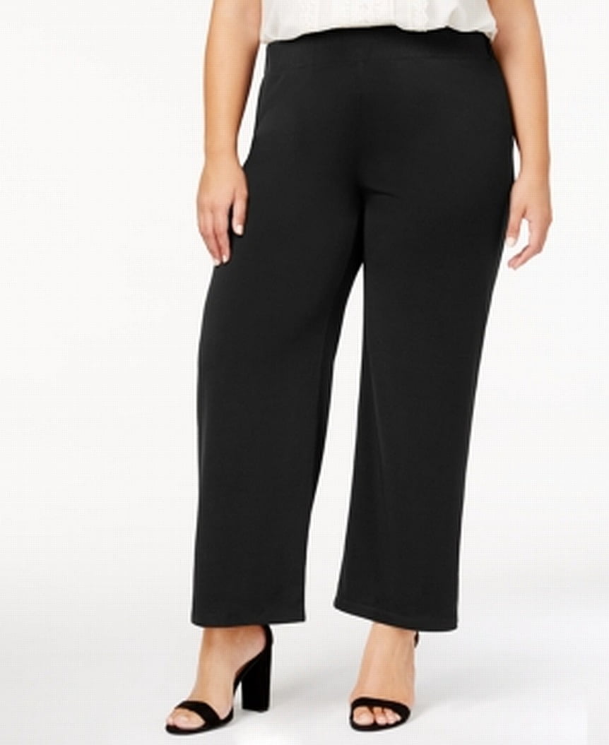 Ny Collection Womens Plus Pull-On Wide-Leg Pants Stretch - Walmart.com
