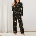thumbnail image 2 of Picia Casino Pattern Women’s Long-Sleeve Sleepwear Set - Soft 2-Piece Loungewear with Pockets, Comfy PJs for Relaxing Nights-X-Large, 2 of 7