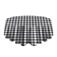 thumbnail image 5 of Black White Gingham Checkered Pattern Round Tablecloth 60"x60",Wrinkle Wipeable Table Cloth for Kitchen Dining Room Picnic Patio Party, 5 of 6