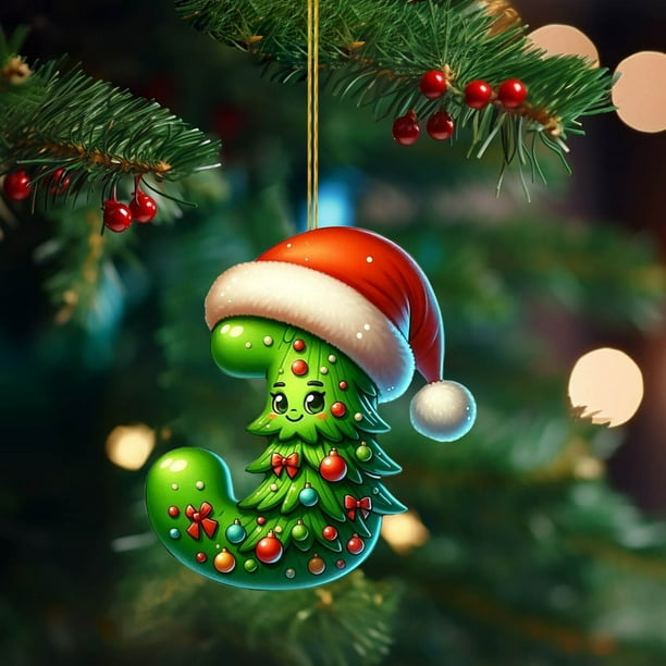 Árbol de Navidad Decoraciones Árbol de Navidad Acrílico 2D 26 Letra Colgante Regalo Decorativo Familia Fiesta de Navidad Colgante