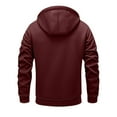 thumbnail image 5 of Mens Zip Up Hoodies Fleece Lined Long Sleeve Sweatshirts Casual Solid Color Thicken Thermal Warm Going-Out Athletic Workout Outerwear Jackets & Coats, 5 of 6