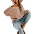 thumbnail image 5 of LYXSSBYX Womens Sweaters Plus Size Clearance Women's Solid Color Casual Long-Sleeved Warmth Collar Pullover Sweater, 5 of 9