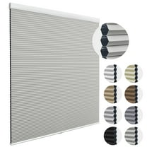 MiLin 100% Blackout Cordless Cellular Shades Cellular Blinds for Windows UV Protection Honeycomb Design Blinds and Shades Room Darkening Shades (Blackout Smoky Gray, 19" W X 60" H)