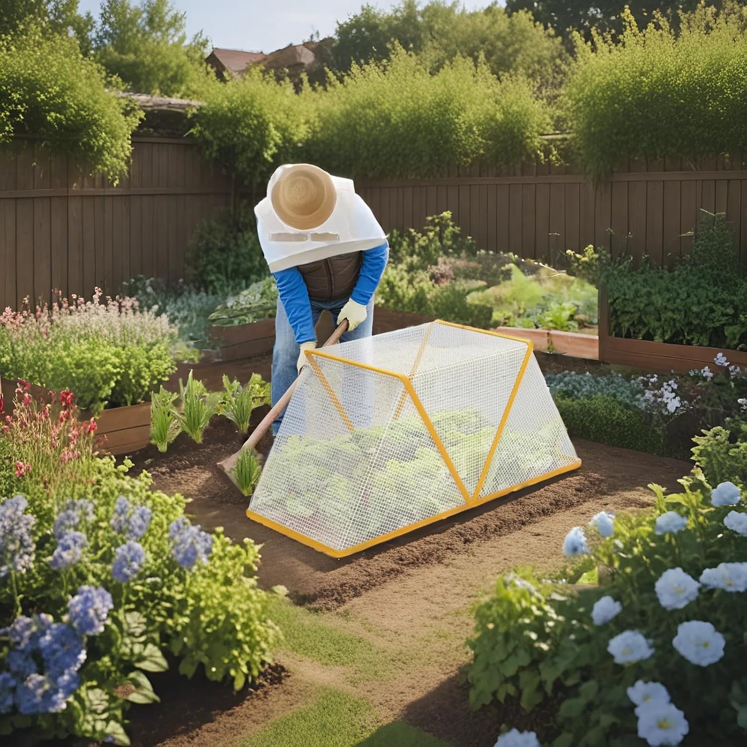 Garden Row Accelerator Plants Cover Foldable Raised Garden Beds Greenhouse Cover Vegetable Rows Plant Protector Plant Net Cage Guard Greenhouse Cover 1 Pc 80 x 34 x 35 cm