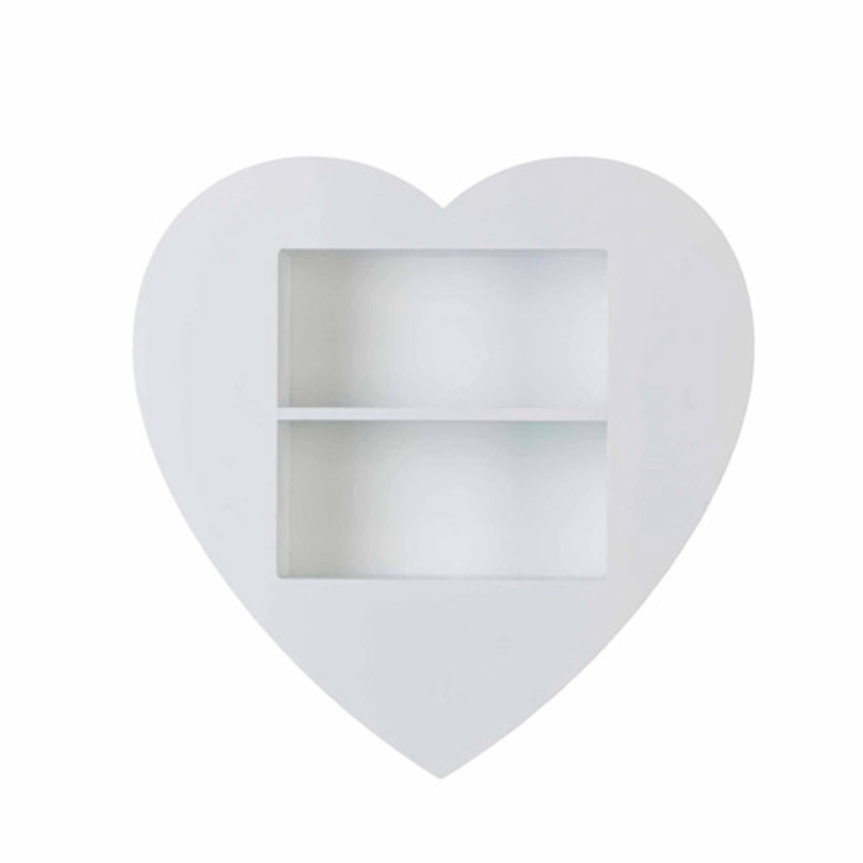 Melannco 18-inch Bright White Decorative Heart Wall Shelf, 1 Each