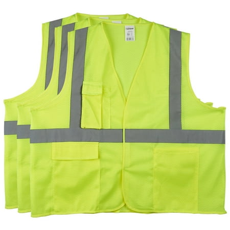 

JJ Keller SAFEGEAR 3-pk. L/XL Type R Class 2 Safety Vest - High Visibility Lime