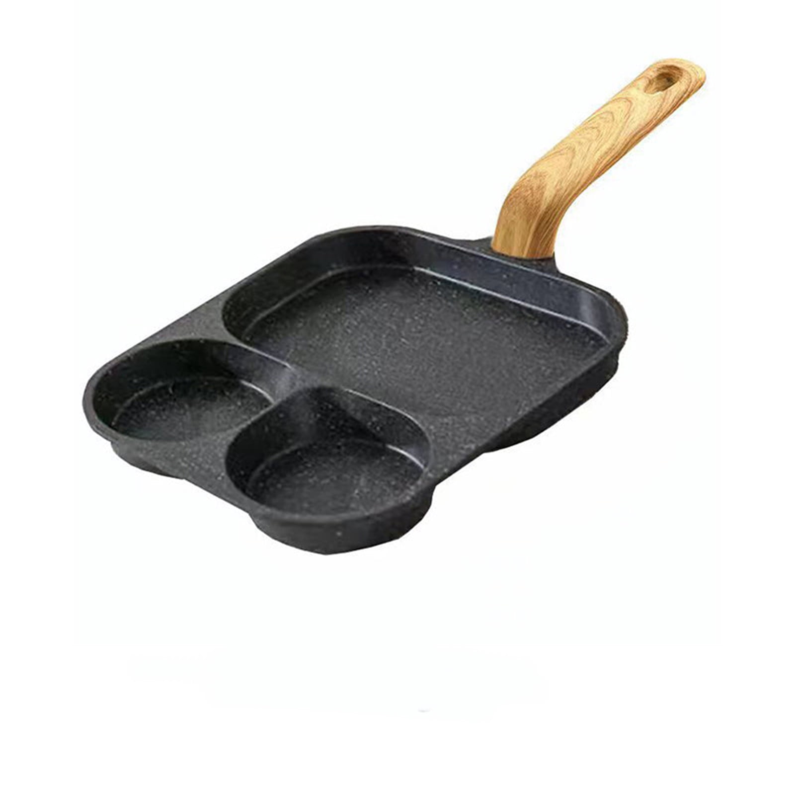 3 in 1 Non Stick Divided Frying Pan with Multiple Cooking Sections for Eggs, Pancakes and Grilling, an Easy Clean Breakfast Skillet Suitable for Household Kitchens Using Gas Stove or, HAODEJW