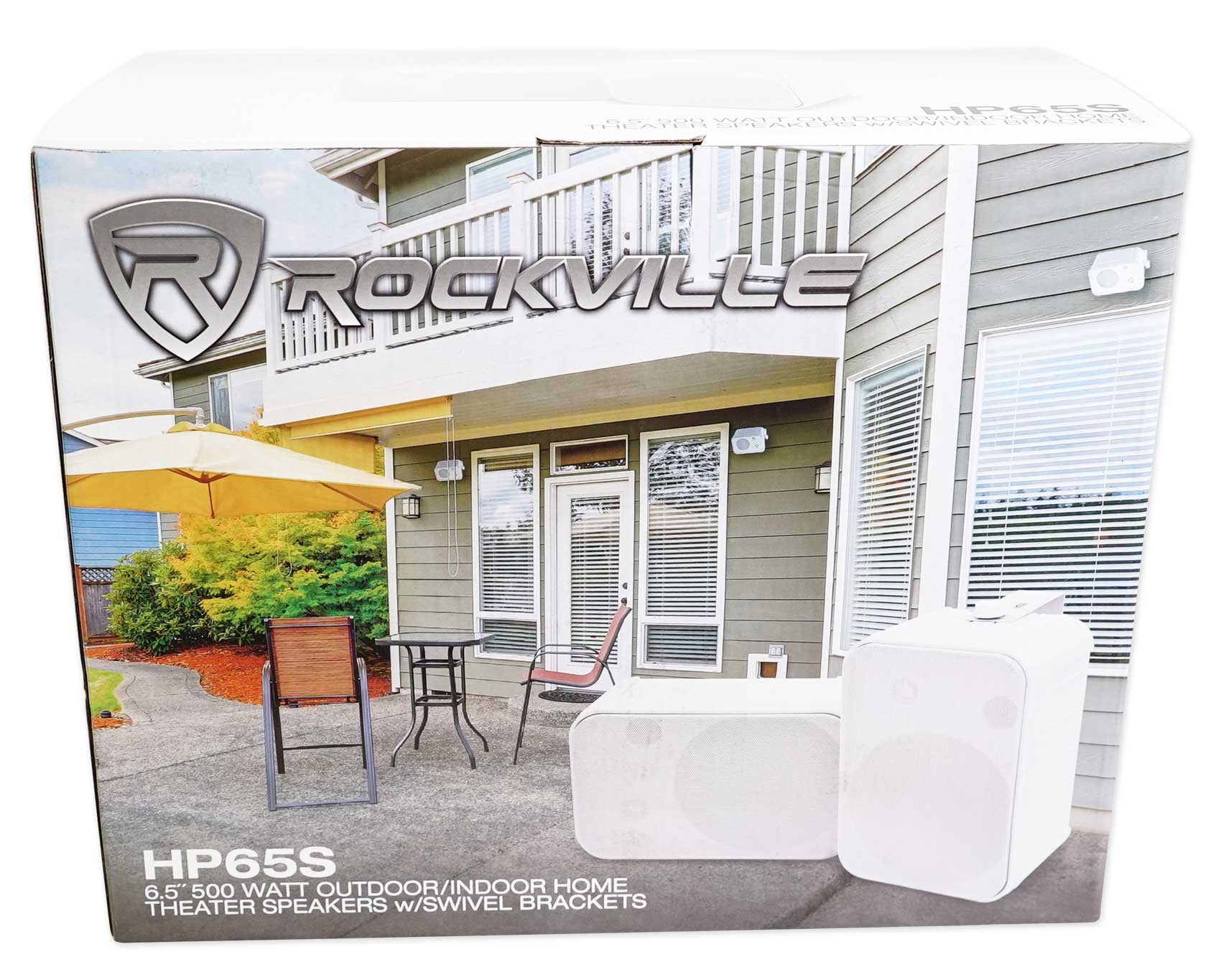 4) Rockville HP65S 6.5" 500w Outdoor Patio Backyard Speakers w/Waterproof Covers
