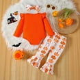 thumbnail image 5 of Weebloom Halloween Outfit Girl Girl 3Pcs Set Pant Jumpsuit Hat Pumpkin Bow 0-18Y Stylish Girls Outfits Orange, 5 of 9