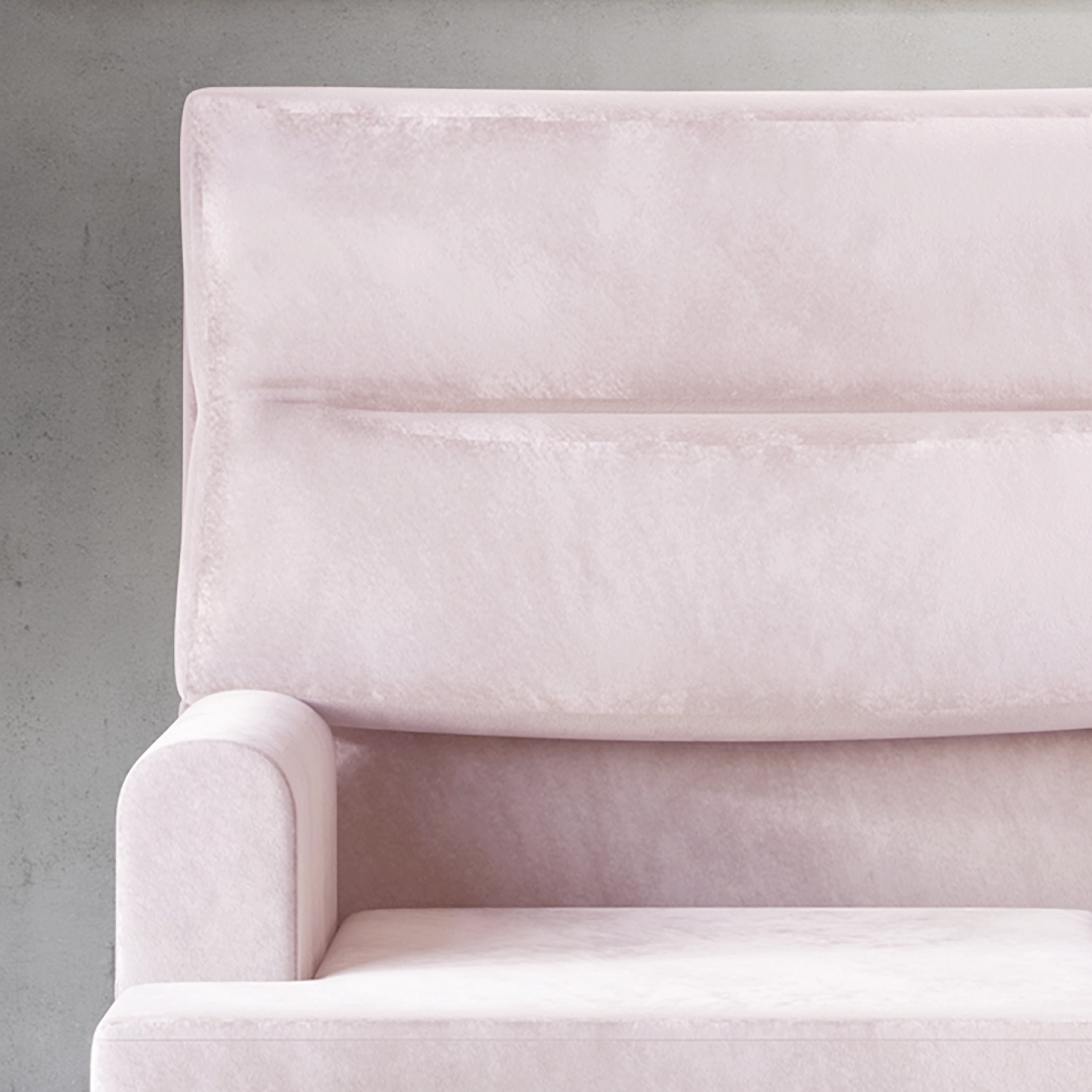 Castle Place Luxury Upholstered Velvet Accent Chair with Ottoman, Light Pink