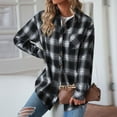 thumbnail image 2 of Fall Plaid Shirt Flannel Jackets for Womens Casual Fashion Printed Button up Casual Comfy Long Sleeve Tops, 2 of 7