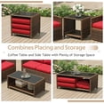 thumbnail image 7 of AECOJOY 7 Pieces Outdoor Furniture Set with Storage, Rattan Wicker Sectional Sofa Couch Patio Conversation Set - Red, 7 of 7
