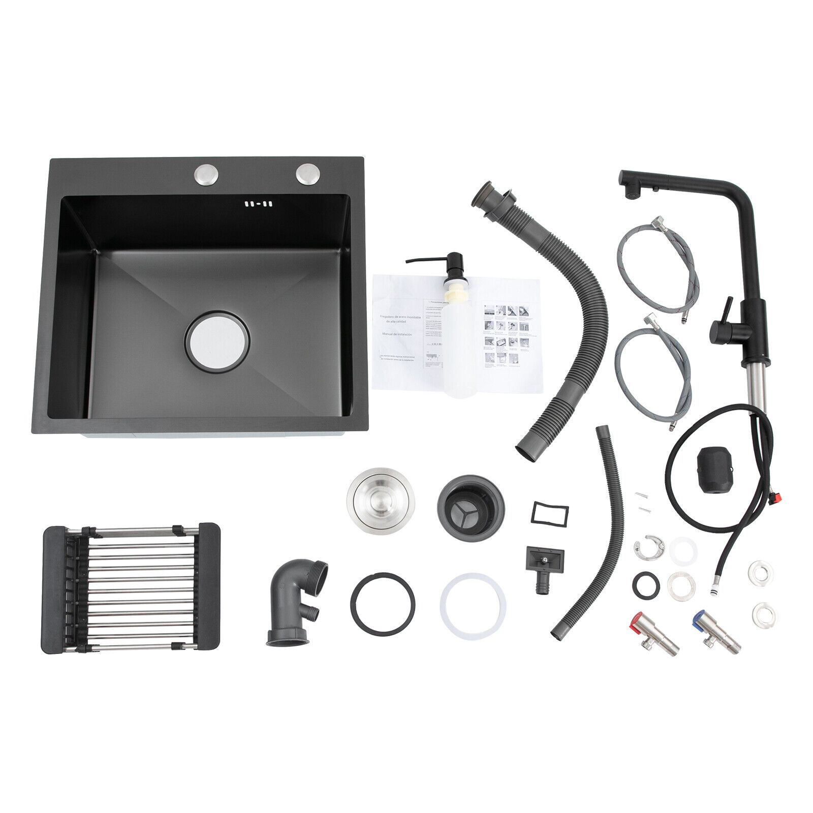 Kitchen Sink Stainless Steel Sink Black Stainless Steel Built-in Sink W/Tap