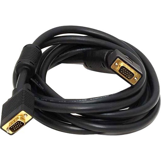 Long 25FT Gold Plated VGA 15pin SVGA Monitor Cable Cord with 2 Ferrites Cores 