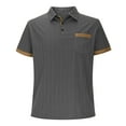 thumbnail image 4 of pstuiky camisetas de manga corta para hombre, Camisa informal de verano para hombre con bolsillo en el pecho, cuello con botones y manga corta a juego. camisas casuales para hombre xl, 4 of 7