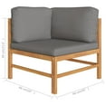 thumbnail image 2 of vidaXL 4 Piece Patio Lounge Set with Gray Cushions Solid Teak Wood, 2 of 9