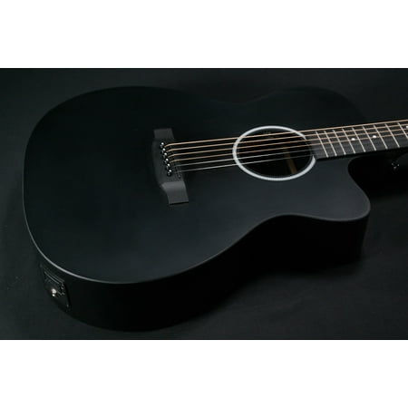 Martin Guitar X Series OMC-X1E Acoustic-Electric Guitar with Gig Bag, Black High-Pressure Laminate, 000-14 Fret, Performing Artist Neck Shape 337