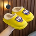 thumbnail image 5 of GJSYRH Girls Plush Slipper Cozy Winter Slippers For Girls Indoor Outdoor Lined Cartoon Soft Sole Toddler Kids Footwear Yellow 7-8 Years, 5 of 6