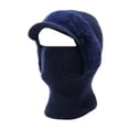 thumbnail image 2 of Outfmvch Womens Knit Hats Winter 3 in 1 Beanie Hat for Women, Womens Winter, Cold Knitted Hats Wind Resistant Hooded Scarf, Thick Plush-Lined Ski Mask Navy One Size, 2 of 4