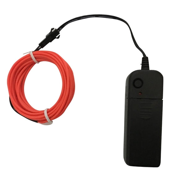 OAVQHLG3B 16ft Neon Light with Battery Pack (Red, Blue, Pink, Green, White, Purple, Orange) for Halloween Decorations DIY Costume
