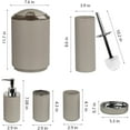 thumbnail image 2 of Bathroom Accessories Set 6 Pcs Bathroom Set Ensemble Complete Soap Dispenser Toothbrush Holder Tumbler Soap Dish Toilet Cleaning Brush Trash Can, Beige, 2 of 8