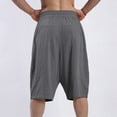 thumbnail image 5 of zfhfof Men's Long Cotton Linen Shorts Below Knee Pocketed 3/4 Summer Drawstring Capri Pants with Pockets Lounge Baggy Shorts, 5 of 7