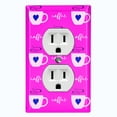 thumbnail image 1 of Metal Light Switch Wall Plate Outlet Cover (Coffee Espresso Mocha Cup Navy Heart Pink - Single Duplex), 1 of 2