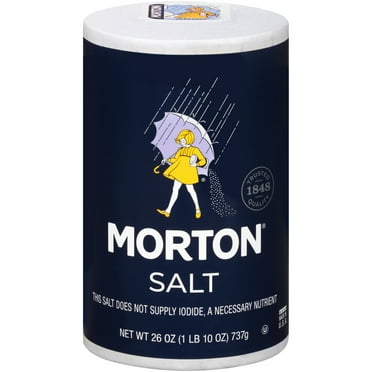Morton Table Salt, All-Purpose Non-Iodized Salt for Cooking, Seasoning, and Baking, 26 OZ Canister