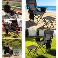 thumbnail image 3 of Oversized Padded Camping Chair with Footrest Stool Heavy Duty Cooler Bag Chair for Fishing, Tailgating, Sports Games, Backyard - Support 300 LBS, 3 of 6