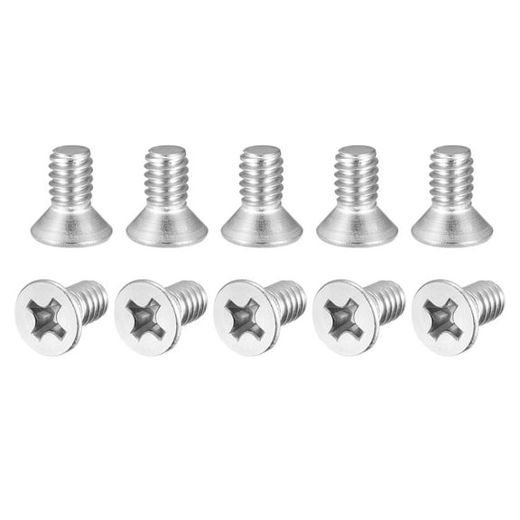 Uxcell 1/4-20x1/2" Flat Head Machine Phillips Screws 304 Stainless Steel Polishing 75 Pack