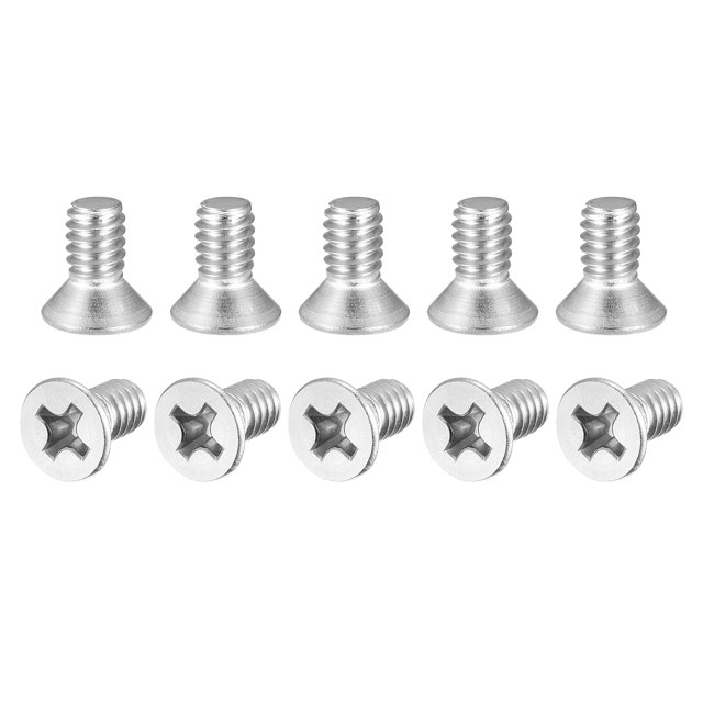Unique Bargains 1/4-20x1/2' Tête Plate Machine Phillips Vis 304 Acier Inoxydable Polissage 75 Pack