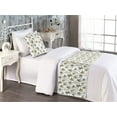thumbnail image 2 of Tropical Bed Runner Set, Summer Themed Pattern of Palm Tree Silhouettes Modern Concept Print, Decorative Bedding Scarf & a Pillow Sham for Hotels Homes, Twin, Dark Mustard Army Green, by Ambesonne, 2 of 3