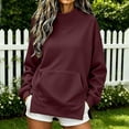 thumbnail image 2 of GZWYHT Mock Neck Sweatshirt Workout Sweatshirts Fall Fashion Must Haves Long Sweatshirts for Women Business Casual Sweater Gym Sweatshirt Work Sweatshirt Nurse Sweatshirt，Red，M, 2 of 4