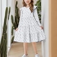 thumbnail image 6 of Girl's Printed Dresses Ruffle Sleeve Tiered Swing A-Line Cute Midi Casual Sundress, 6 of 6