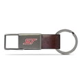 thumbnail image 1 of Ford Focus ST Brown Leather Strap Gunmetal Pull-out Metal Key Chain, 1 of 5