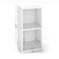 thumbnail image 2 of Way Basics 2 Tier Vinyl Storage Box Cube, LP Record Album Turntable Stand, White, 2 of 7