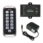 FPC-5687 Visionis VIS-3005 Access Control Weatherproof Keypad Reader Standalone With Mini Controller + Wiegand 26, No Software, EM Cards, 1000 Users With Doorbell Slim Version + Power Supply Included