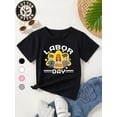 thumbnail image 1 of Kids' 100% Cotton Labor T-Shirt - Cute Cartoon Worker Graphic Tee with "LABOR quot; Text, Machine Washable, Daily Wear , Casual Kids Wear, Playful Kids Design, Soft Texture Shirt, 1 of 5