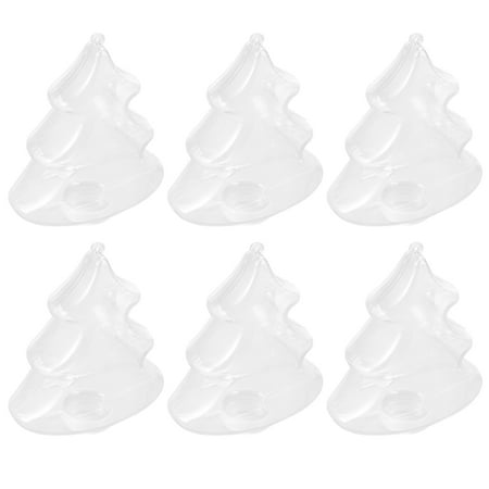 

DiMaddie 6pcs Transparent Candy Boxes Christmas Tree Shape Candy Boxes Party Favors Holder
