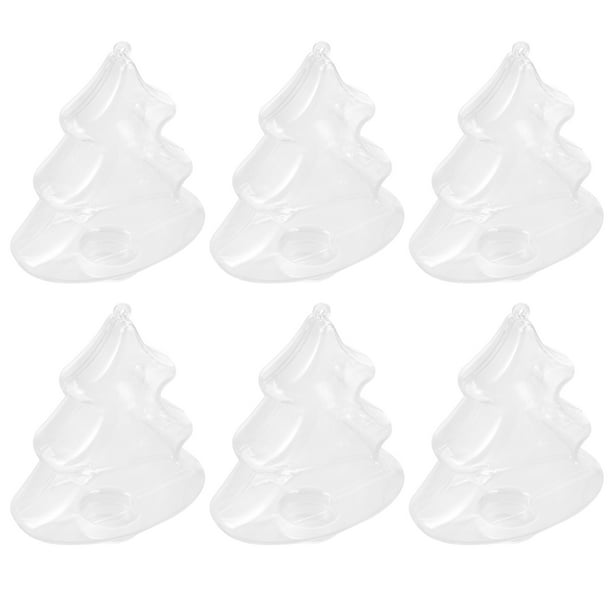 Cajas de dulces transparentes con forma de árbol de Navidad, soporte para recuerdos de fiesta, 6 uds.