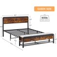 thumbnail image 3 of Queen Size Bed Frame with Wood Headboard and 2 Drawers, Platform Bed Frame with Upholstered Ottoman Storage, Strong Metal Slats Support, No Box Spring Needed Noise-Free, Rustic Vintage, 3 of 7