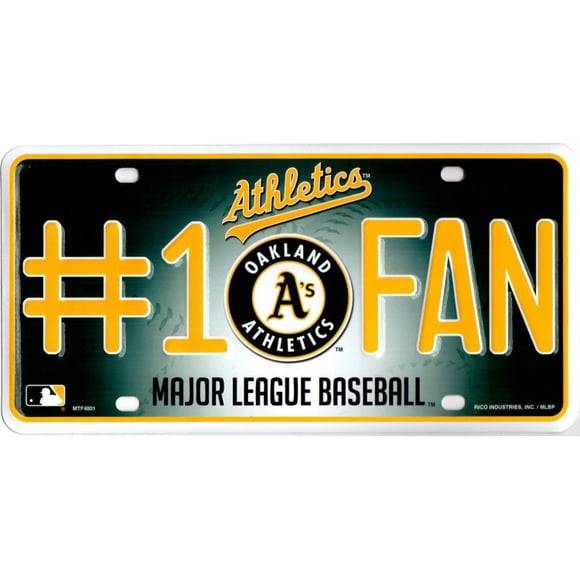 Oakland Athletics Plaque d'Immatriculation en Métal pour Fan No 1