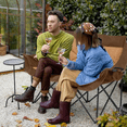 thumbnail image 2 of Double Oversized Camping Loveseat Chair for Two – Heavy Duty Folding Outdoor Couch with Cup Holders, Brown, 2 of 6