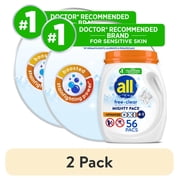 (2 pack) all Free Clear Mighty Pacs Oxi, 16 Count