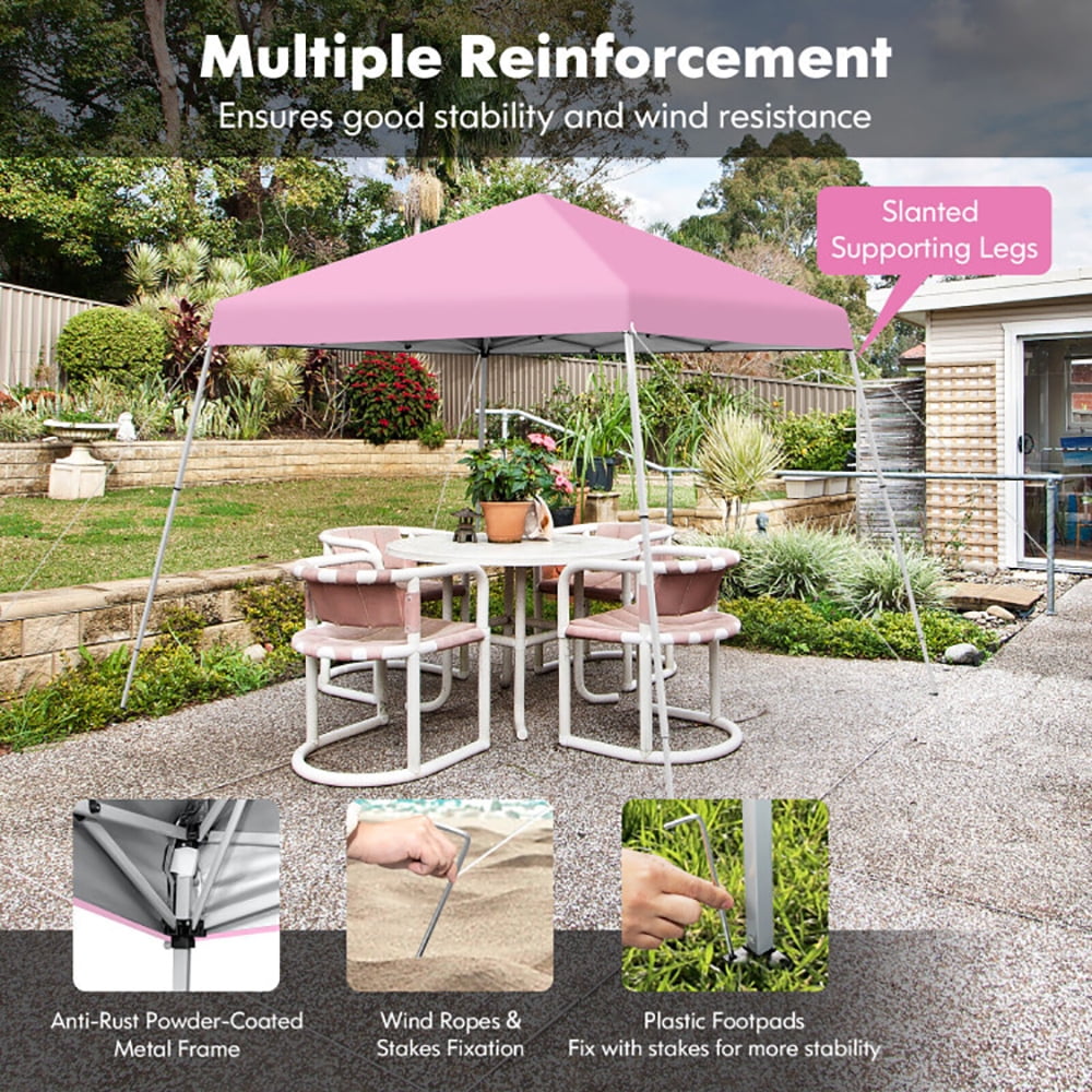 Aimee Lii 10 x 10 Feet Outdoor Instant Pop-up Canopy with Carrying Bag, Awnings for Patio Waterproof, Pink Aimee Lii 10 x 10 Feet Outdoor Instant Pop-up Canopy with Carrying Bag, Awnings for Patio Waterproof, Pink