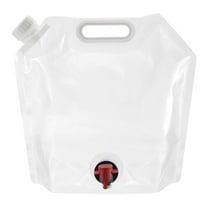 Uxcell 5L Collapsible Water Container Bag with Spigot PE Water Jug White