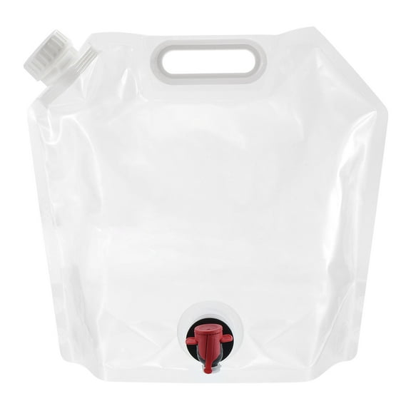 Uxcell 5L Collapsible Water Container Bag with Spigot PE Water Jug White